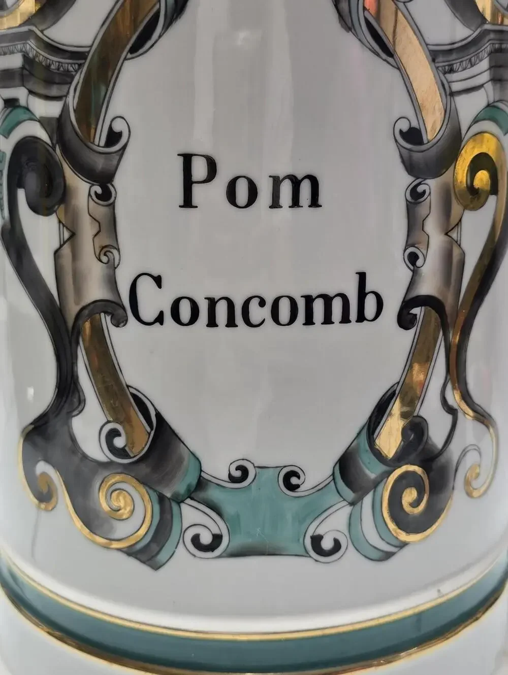 Vintage French Apothecary Pom Concomb Ceramic Table Lamp Large Working 28